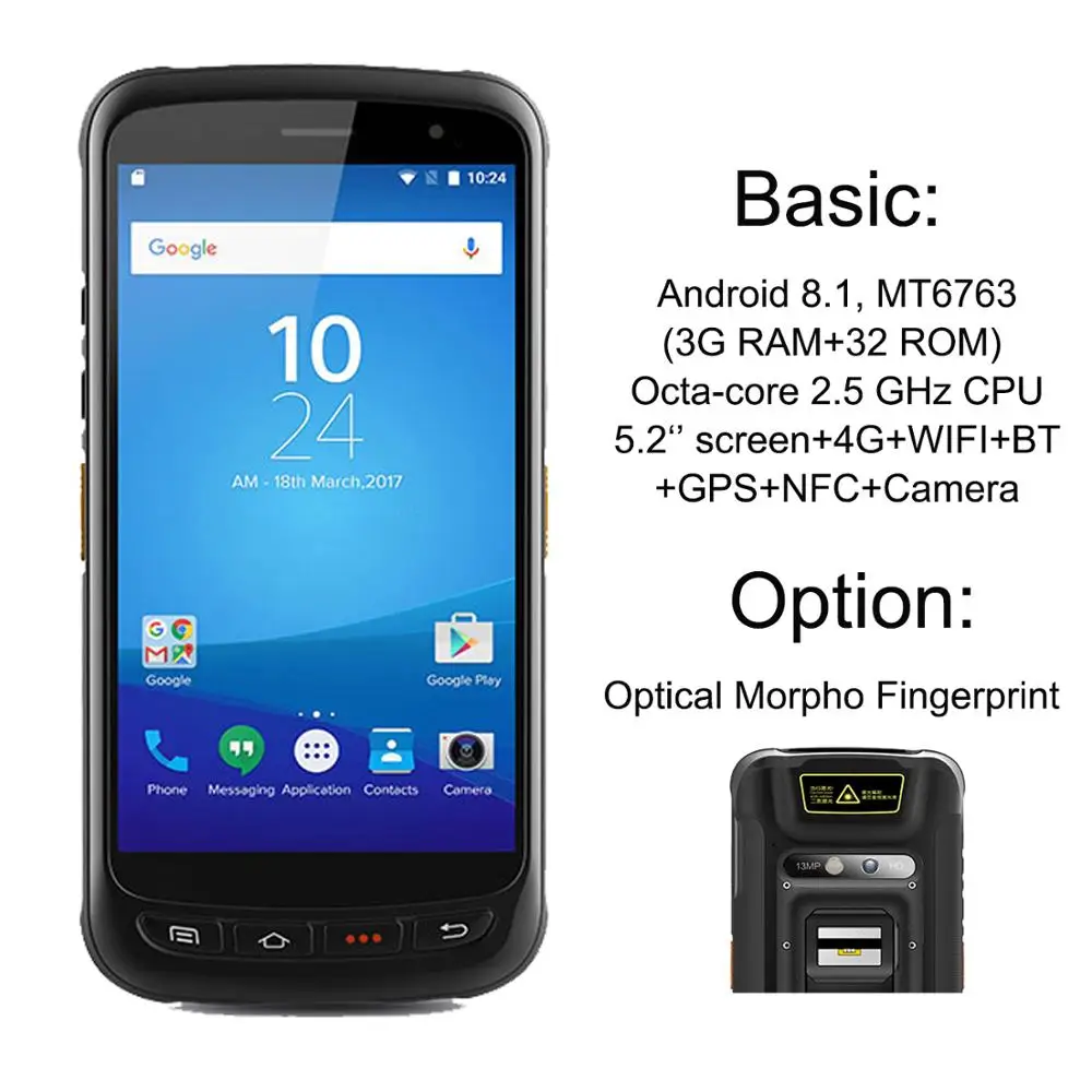 Qctacore 2 5G Процессор Android 8 1 TCS1 КПК с блокировкой по отпечатку пальца сборщик