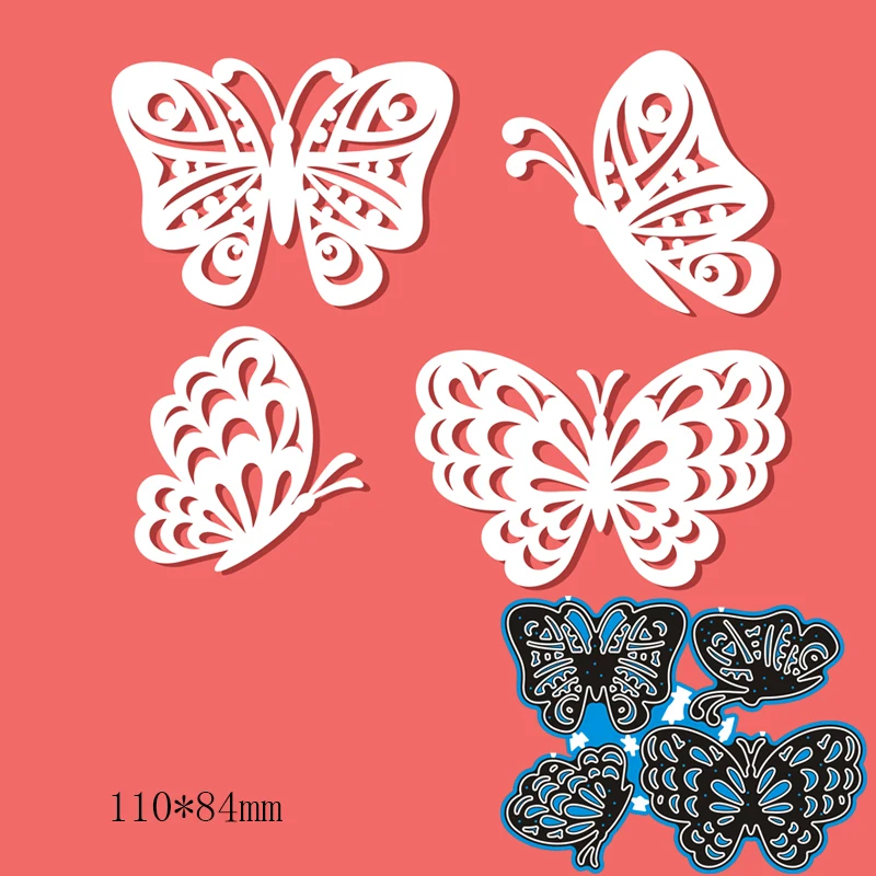 

Metal Cutting Dies BUTRTERFLIES New for decor card DIY Scrapbooking stencil Paper Album template Dies 110*84mm