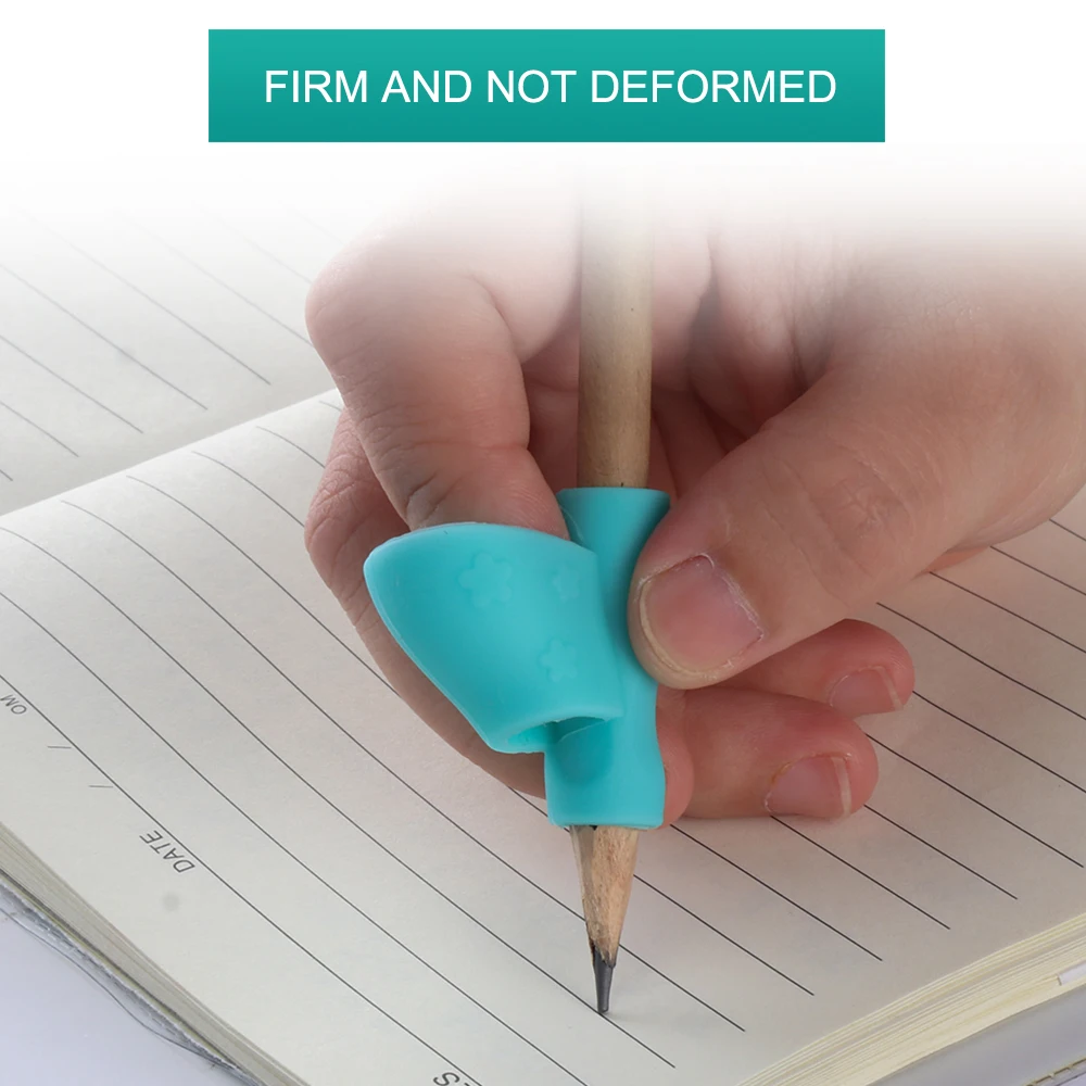 1/3Pc New Arrival Pencil Grasp Orthodontic Quality Siliconehold Pen Device Child Student Corrected Pencil Grip Loop Color Random