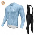 2022 г., Ralvpha, зимний комплект велосипедных футболок с длинным рукавом, одежда для горного велосипеда, Униформа, Мужская термальная флисовая велосипедная одежда, одежда для велоспорта