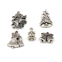 100pcs antique silver alloy mix christmas bell charms pendants for jewelry making bracelet necklace diy findings a 650
