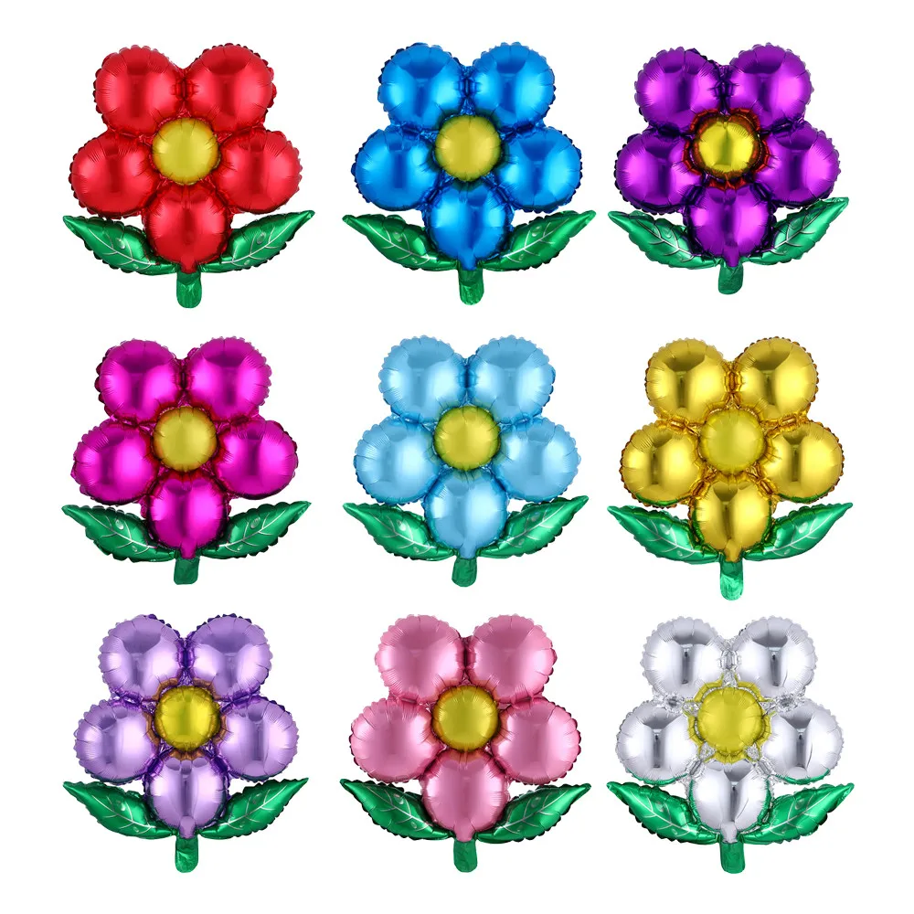 55*58 см цветы Алюминий Фольга шарики Пять лист свадебного зала День рождения Декор