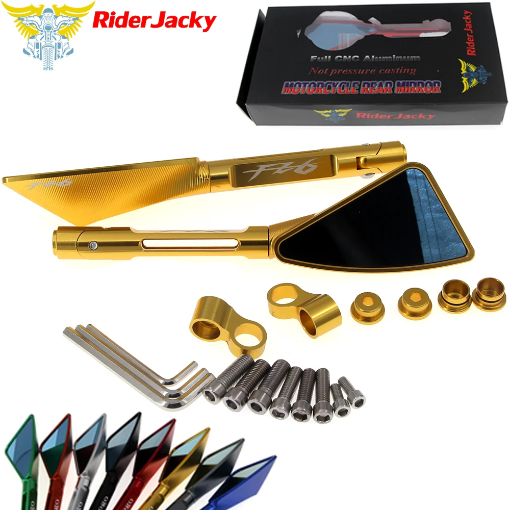 Алюминиевые мотоциклетные боковые зеркала RiderJacky для Yamaha FZ6 FAZER 2004 2010 2005 2006 2007 2008