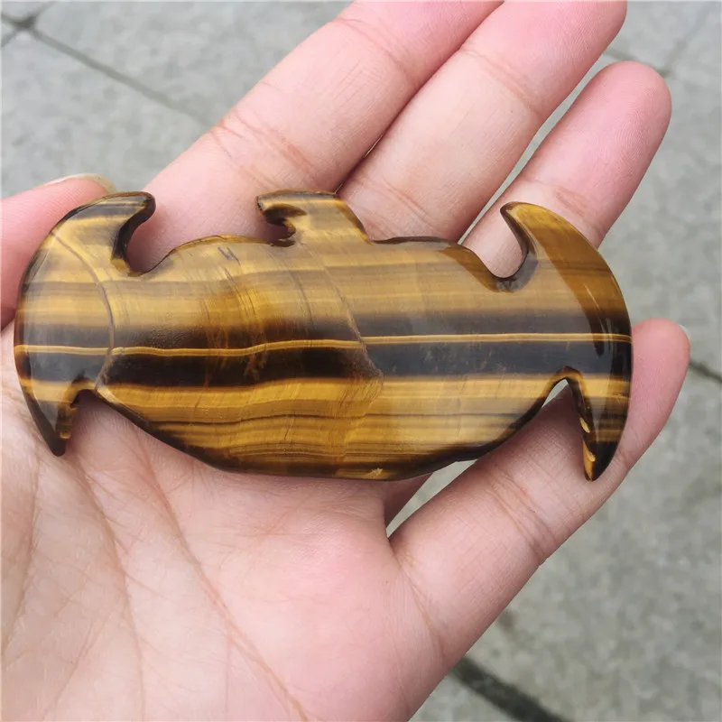 Натуральный желтый тигровый глаз крылья ангела тыква чистая ручная резьба