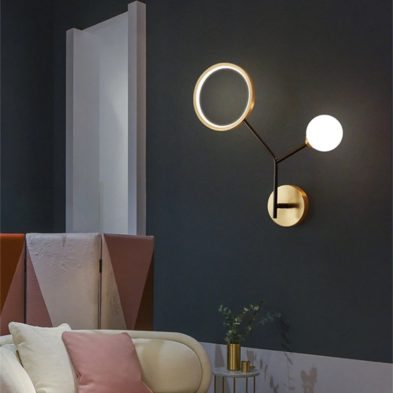 

Nordic Modern Wall Lamp For Bedroom Bedside Lamp Aisle Corridor Living Room Apartment Stair Wall Lights Led Lighting Fixtures
