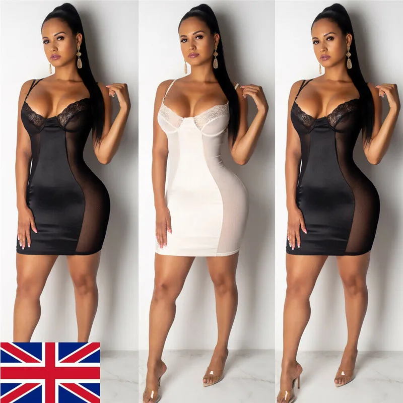 AU Women Bandage Bodycon Sleeveless Dress Club Short Mini Dress