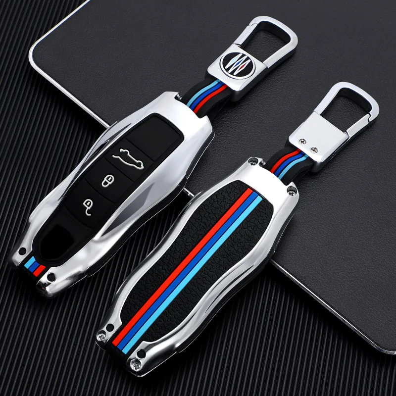

Car Key Case Cover Keychain for Porsche Cayenne Macan 911 Boxster Cayman Panamera Smart Remote Fob Protector