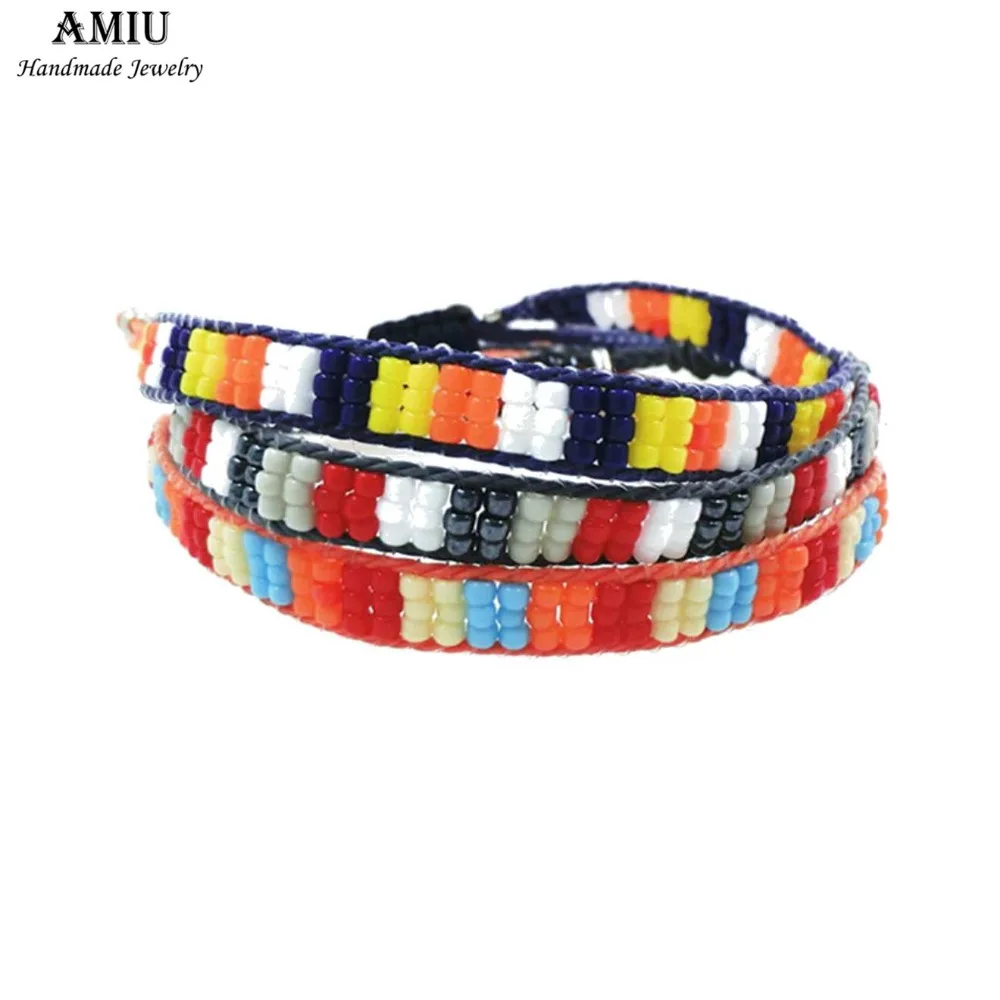 Бренд AMIU плетеный браслет в богемном стиле модные браслеты ручной работы дружбы