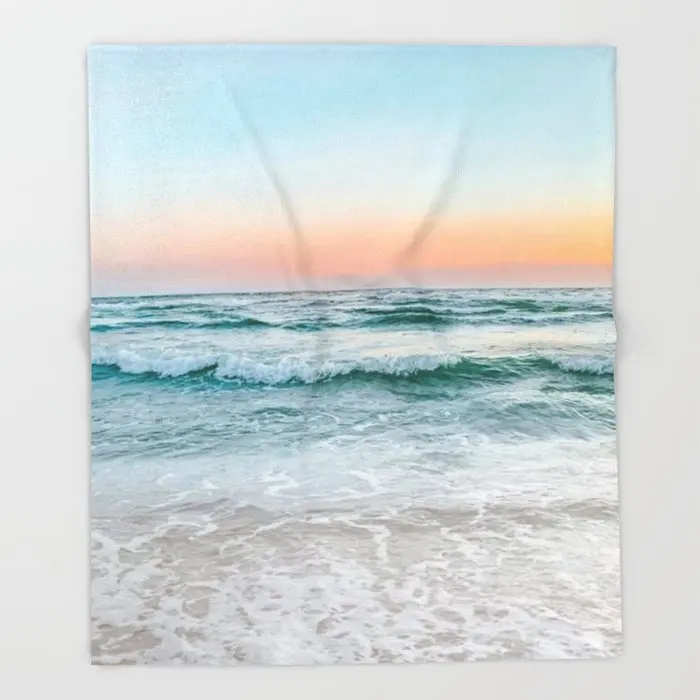 

Sunset Ocean Throw Blanket Winter Sheet Bedspread Sofa Bed Throw Light Thin Soft Warm Machine Washable Flannel Blankets