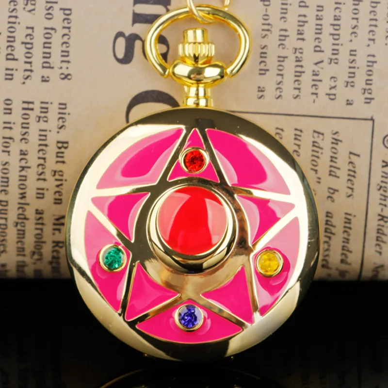 

Lovely Cosplay Necklace pocket watch Rereo Watch with Chain Pendant Best Gift for Girl