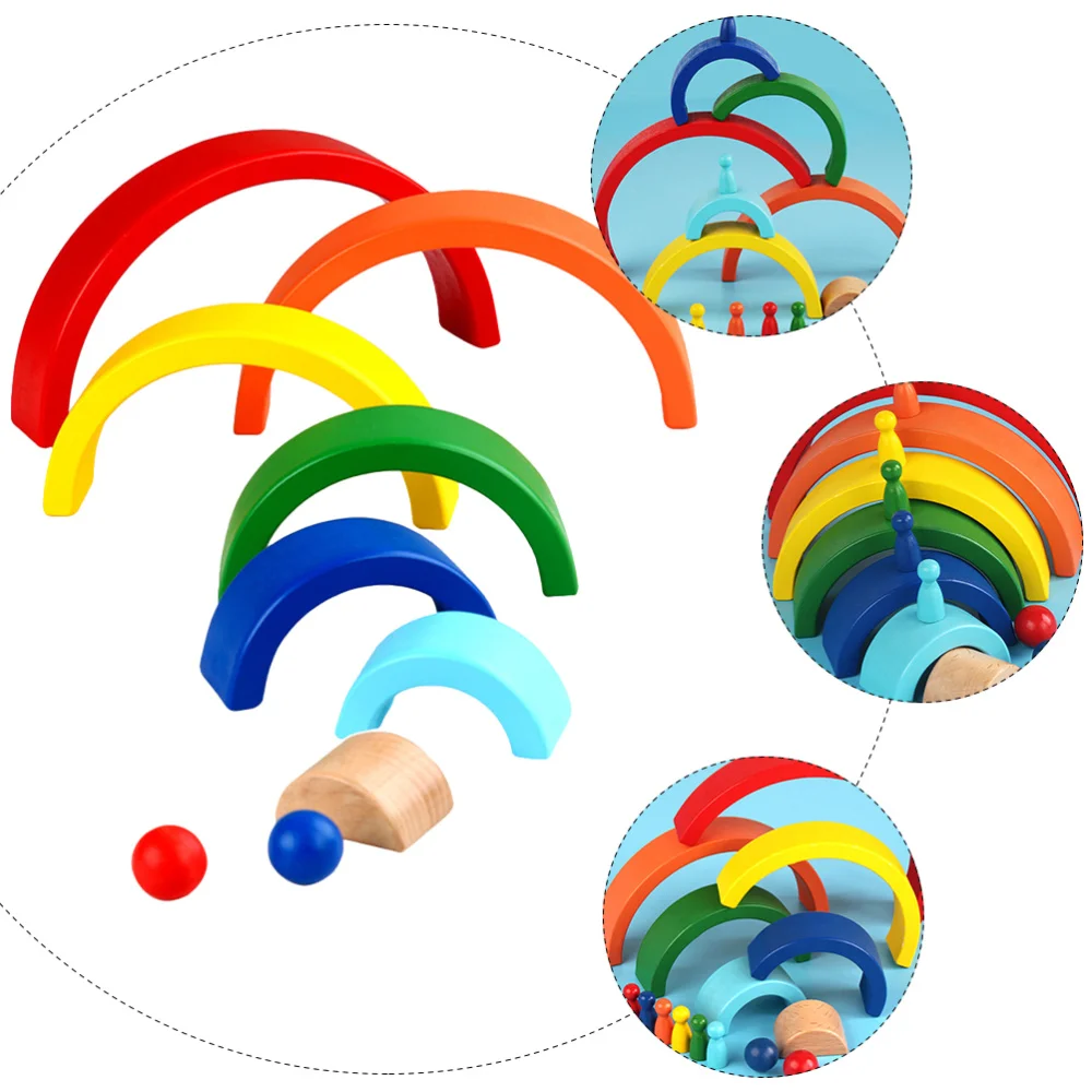

1 Set Rainbow Building Blocks Rainbow Tower Kid Stacking Birthday Gift