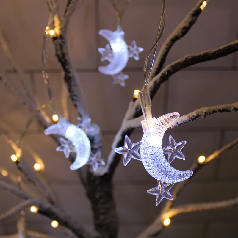 

String Lights LED Stars with Moonlight Curtain Lights Outdoor Indoor Bedroom Window Christmas Tree Decoration Lighting Lamp 1pc