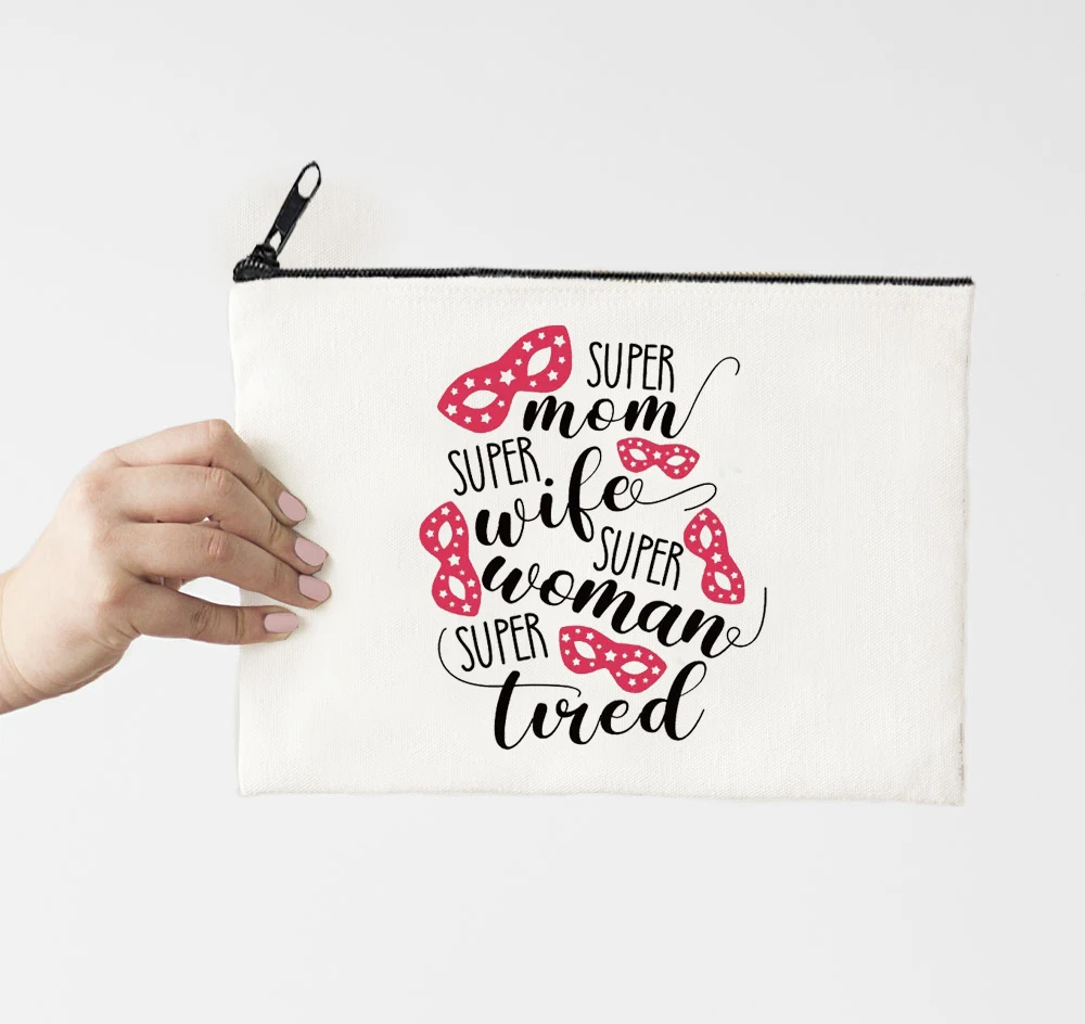 

Mom Printed Cosmetic Bags Wife Party Makeup Bag Toiletries Organizer Pouch Woman Love Purses Wedding Gifts Cosmetic Bag