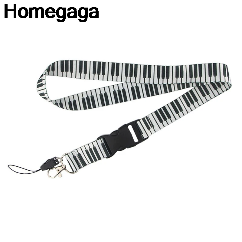 Homegaga фортепиано клавиатура Lanyards id Держатели для телефонов ожерелье аксессуар для ключей шеи ремни нагрудные опознавательные Значки для идентификации владельцев тесьма D2332