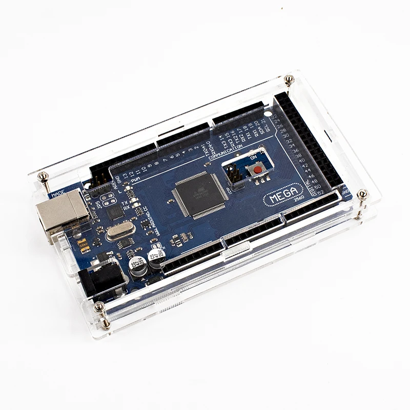 Прозрачный глянцевый акриловый корпус совместим с arduino Mega 2560 R3 чехол без платы