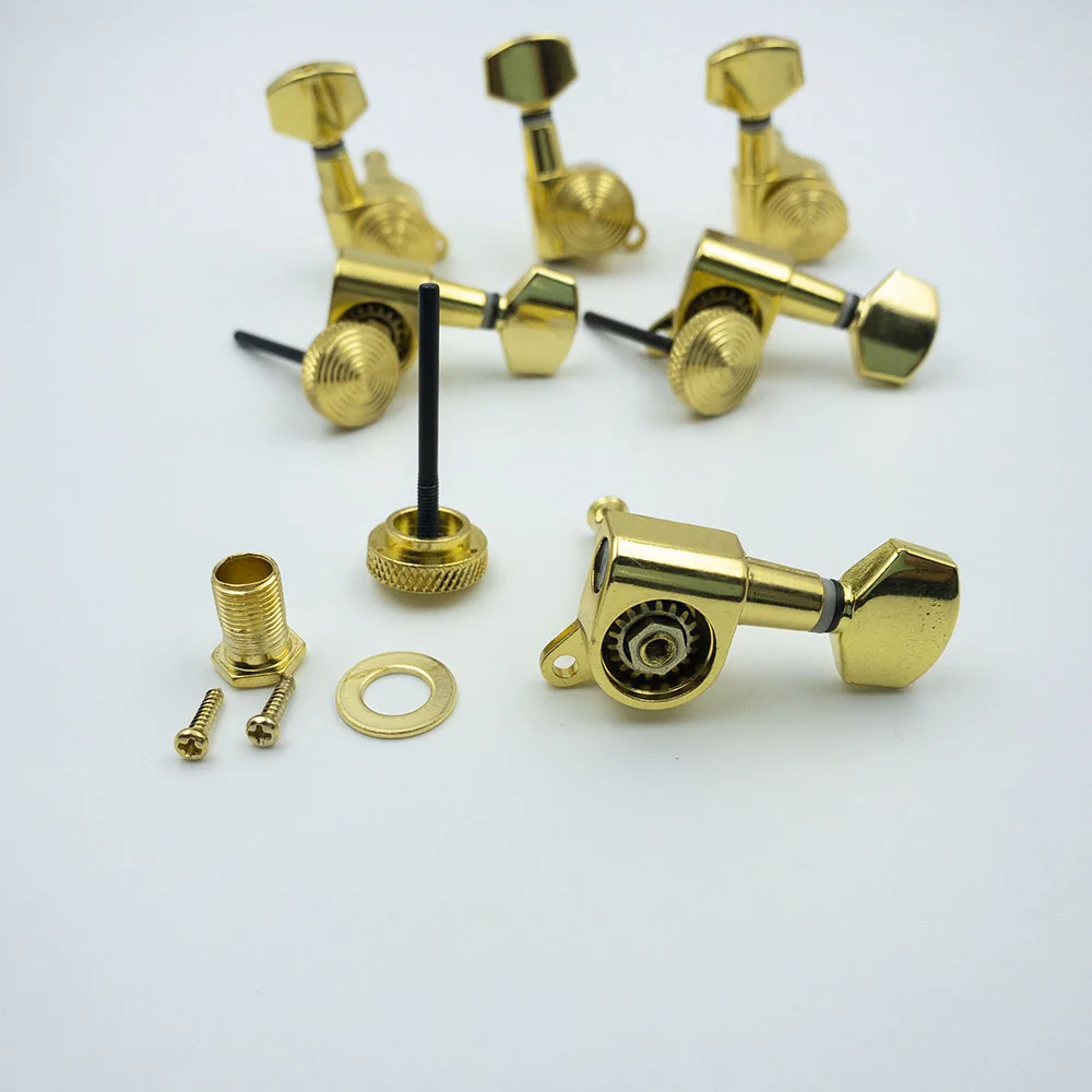 

3R3L 6R 6L Golden Locking Guitar String Tuning Pegs 1:15 Ratio Sealed Machine Heads Tuners Tuning Keys for Electric Acoustic