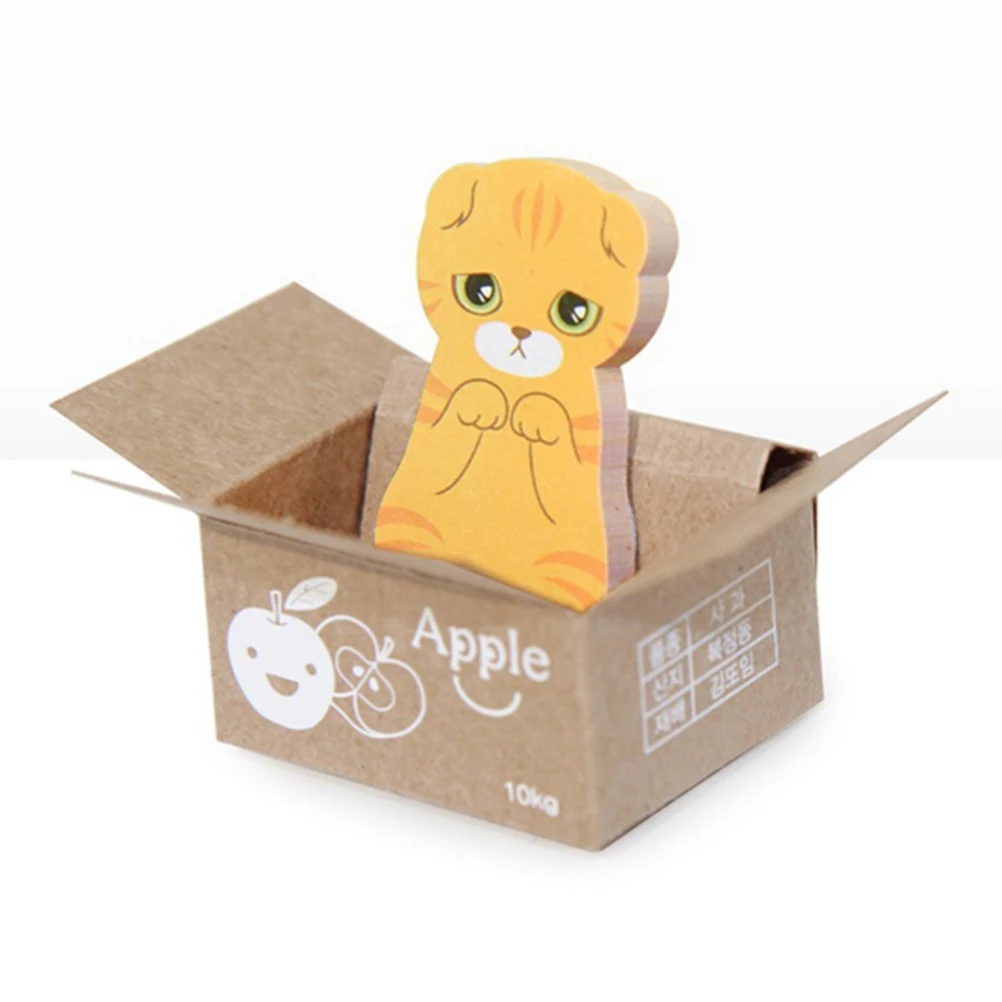 1 шт. 3D мультфильм блокнот Kawaii кошка коробка канцелярские наклейки липкие заметки