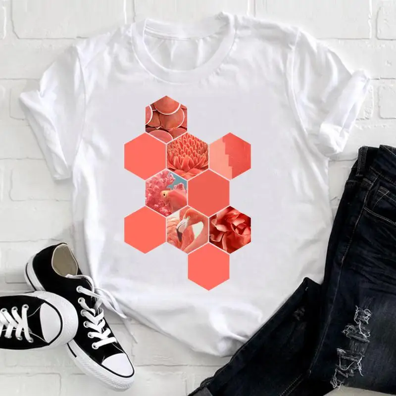 

Women Clothing Watercolor Style New Lovely 90s Clothes Casual Fashion Short Sleeve Female Summer Tshirt Top Graphic Tee T-shirt