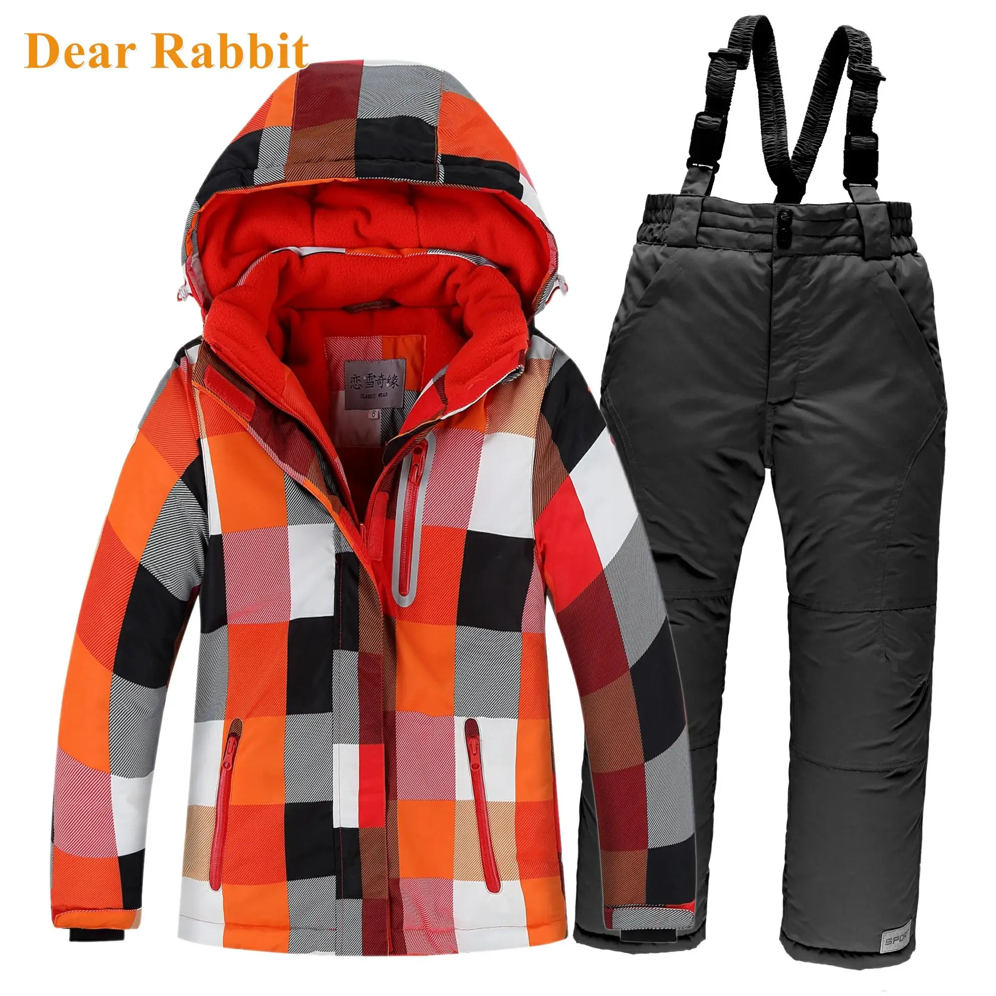 

-30 New 2023 Russia Winter Children Boy Ski Suit Waterproof Girl Jacket Overalls Snowsuit 3-16 Years Kid Teenage Parka Snow Suit