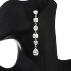 YFJEWE блестящие фианит огранки маркиза Серьги-капли с фианитами и кристаллами CZ для женщин на свадьбу невествечерние вечеринку E737