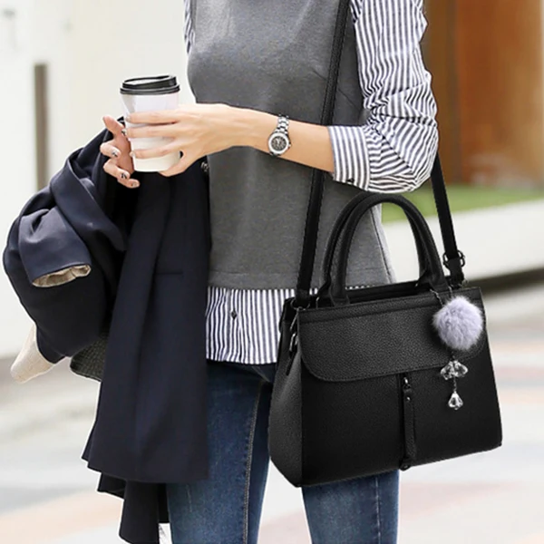 Женские сумки с меховым помпоном женские вечерние на молнии новые через плечо