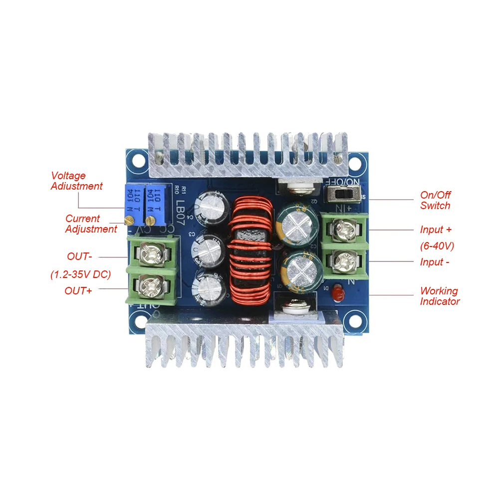 Новый DC6-40V-DC1.2-36V Регулируемое напряжение модуль постоянного тока