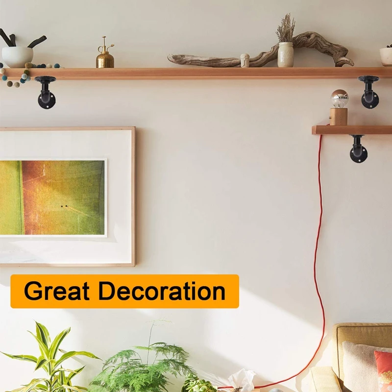 Набор кронштейнов для верхней трубы из 4 промышленных железных трубных