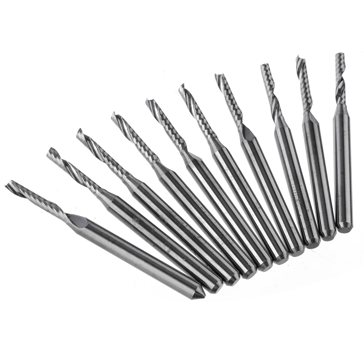 10 шт. 3 175 мм одиночные флейты карбидные концевые фрезы ЧПУ Спиральные