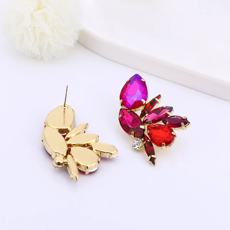 Серьги-гвоздики из блестящего стекла 5 цветов | Украшения и аксессуары