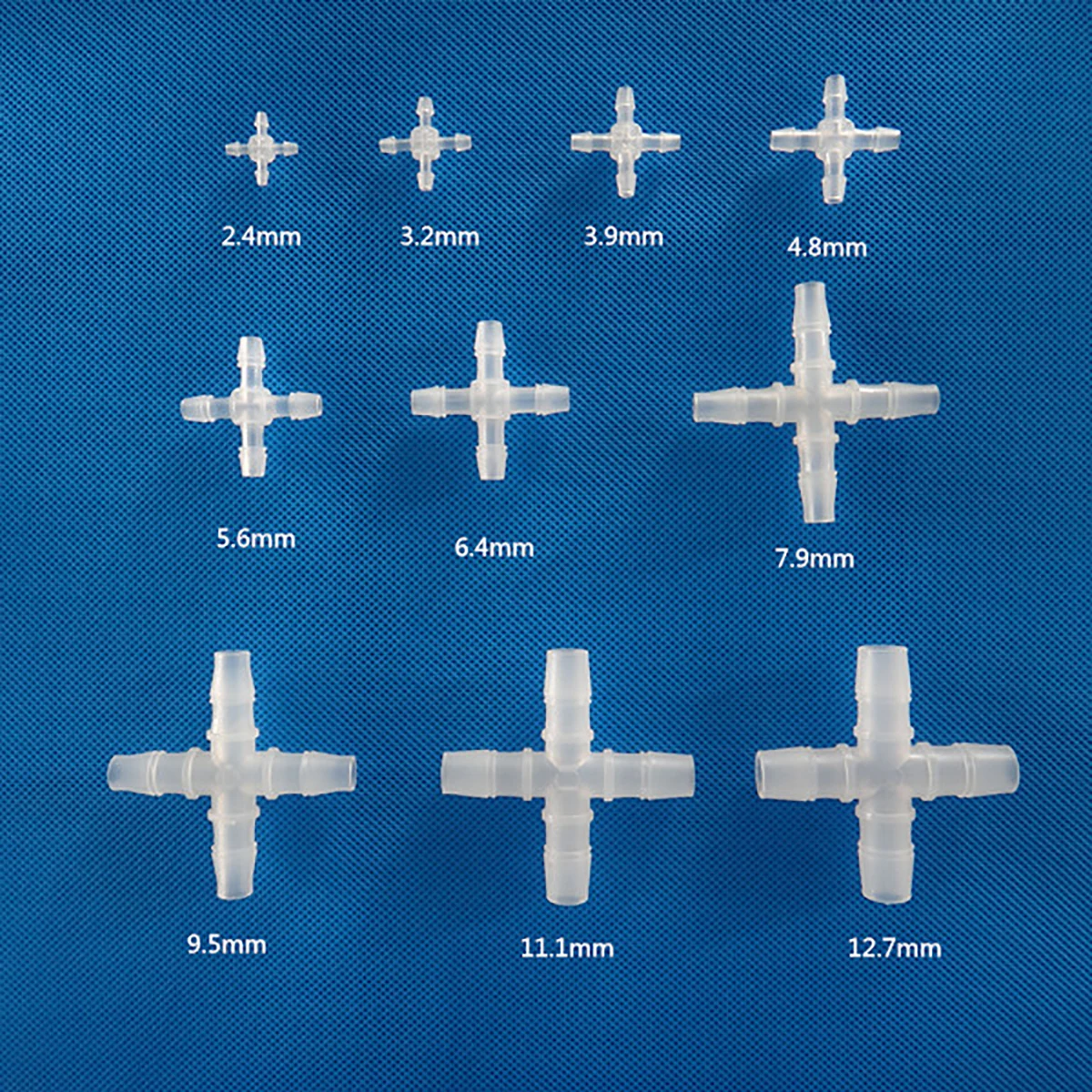 

5pcs 2.4~12.7mm Plastic Cross Connectors Garden Irrigation Equal Dia 4-Ways Joint Aquarium Tank Air Pump Hose Pagoda Joints