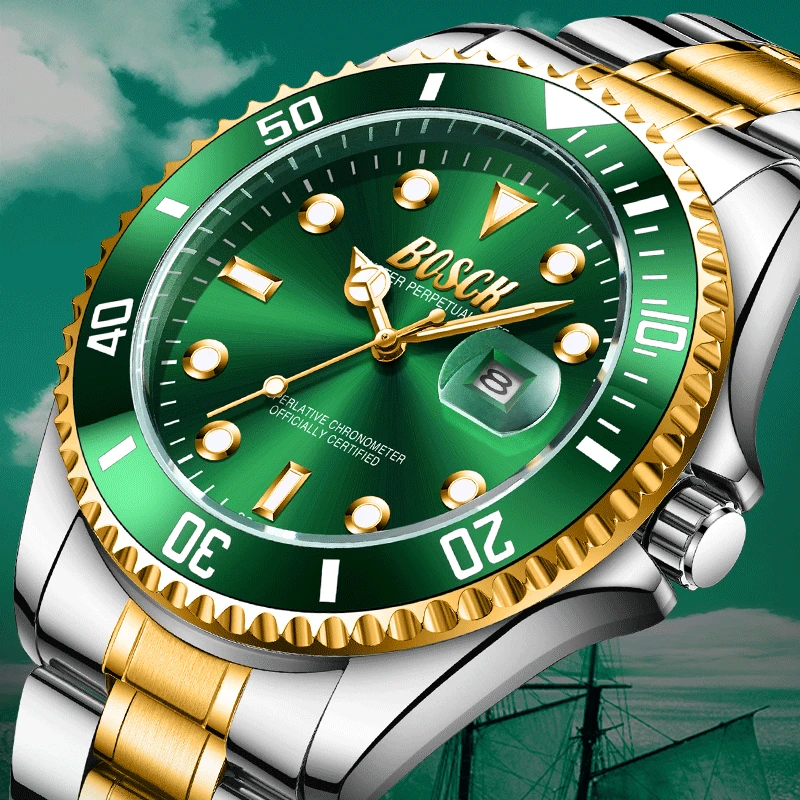 

Men Watch Stainless Steel Business Date Clock Waterproof Luminous Watches Mens Luxury Sport Quartz Wrist Watch