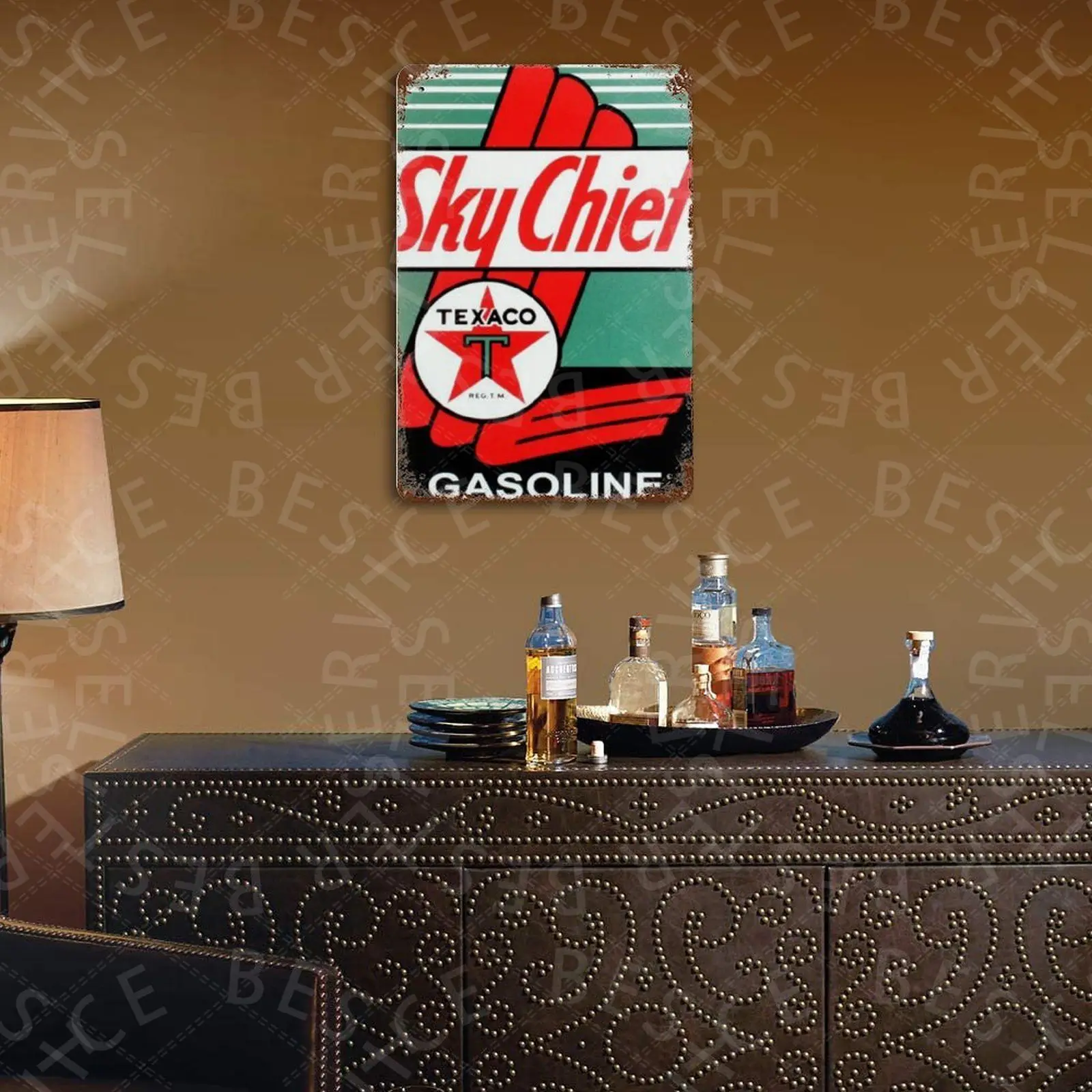 

Texaco Sky Chief Tin Sign Plaque Plate Wall Decor Casino Decorative Plates Metal Pub Metal Vintage For Bar Pub Club