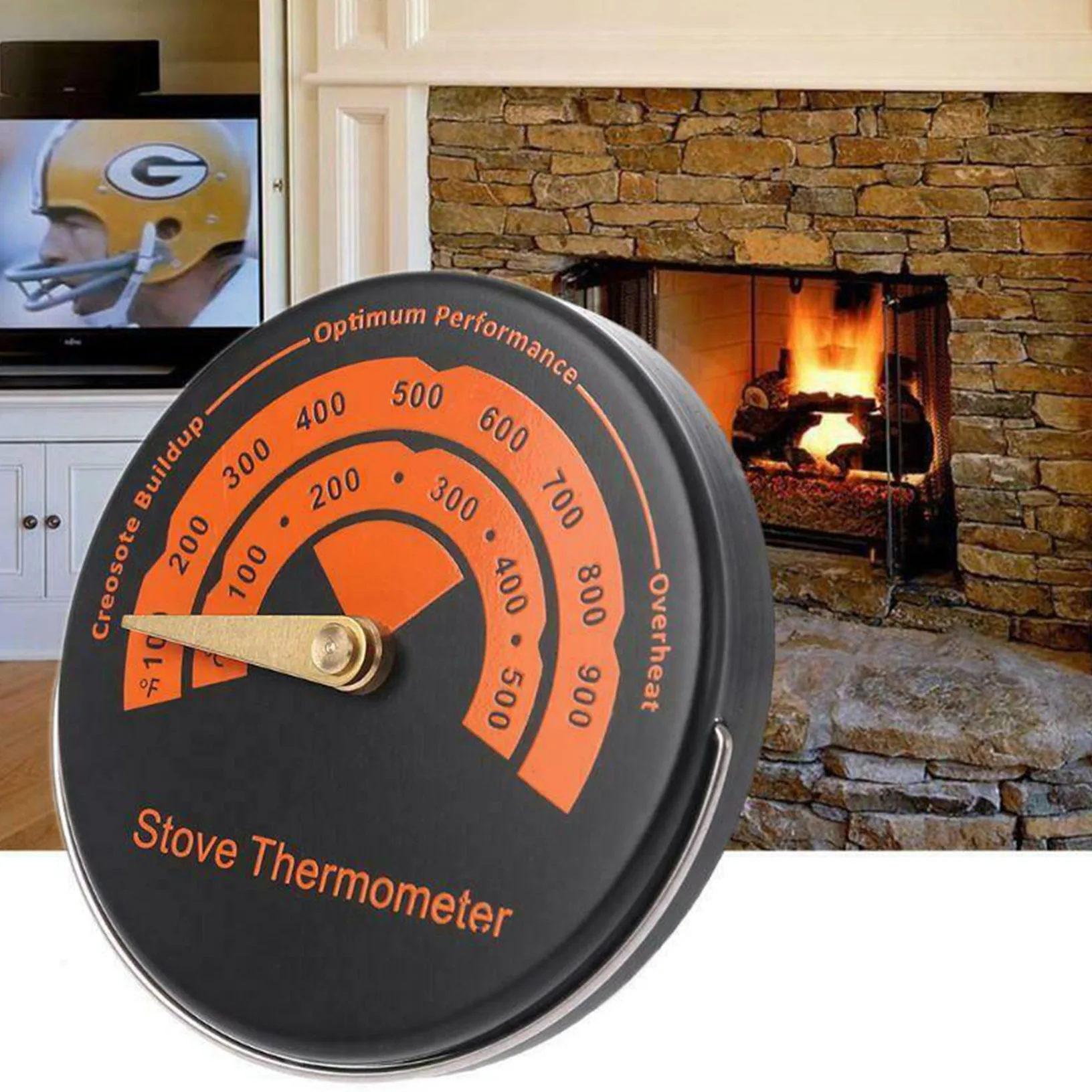 

Magnetic Stove Flue Pipe Thermometer Home Fireplace Fan Sensitivity Thermometer Large Display Safe Tools Fan Meter Thermometer