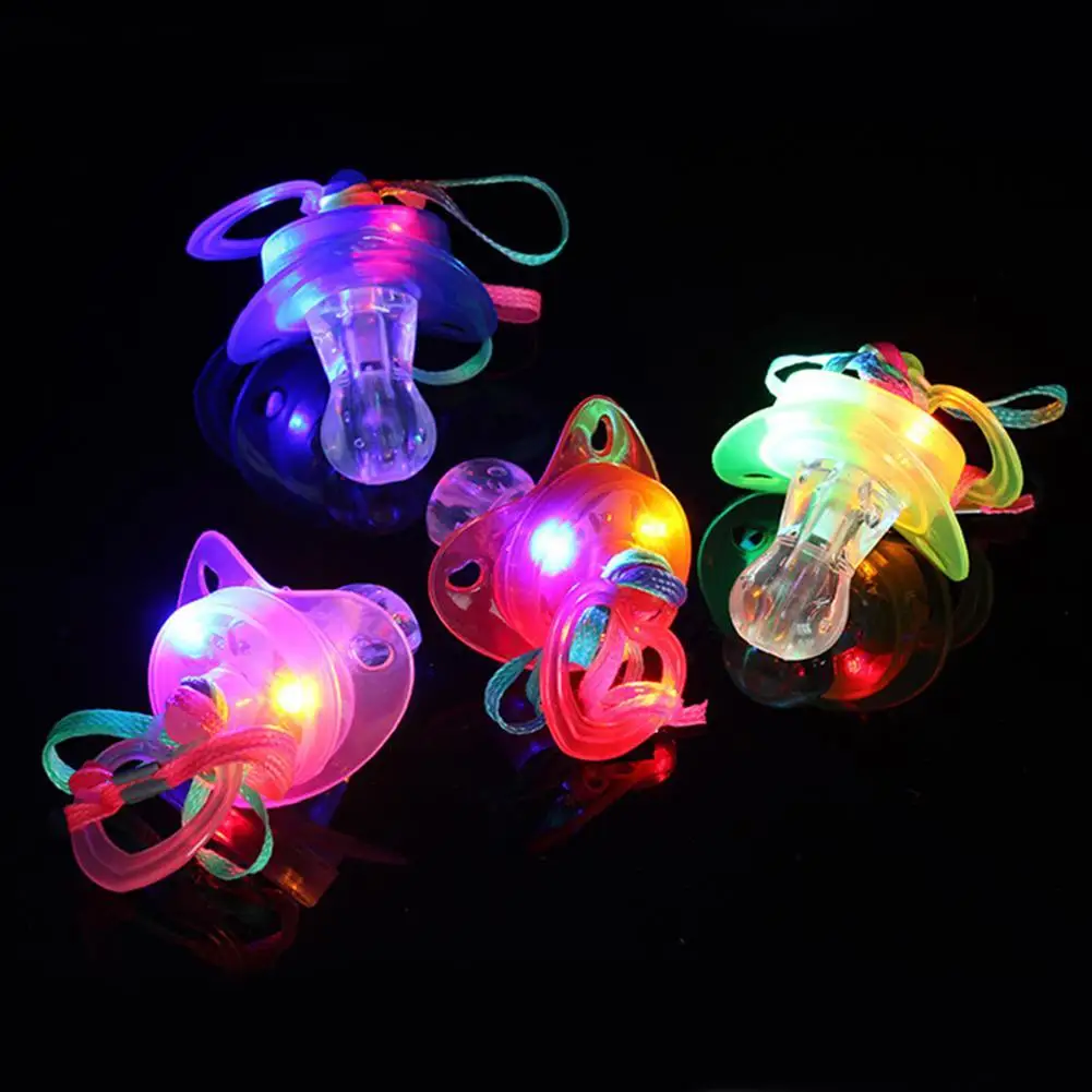

Creative Colorful Luminous Pacifier Whistle Toy Flashing Toys For Concert Whistle Children Boost Luminous KTV Party Props N9X2