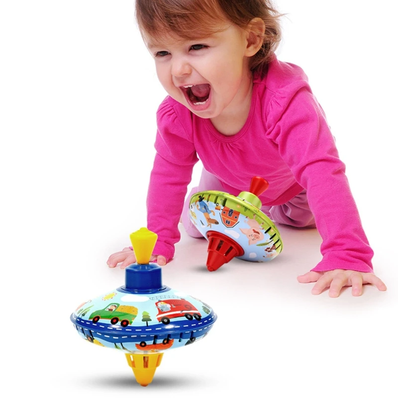 

Mini Iron Wind Spinning Gyro Tin Top Classic Nostalgic Children Educational Toy Indoor Outdoor Fun Sports Interactive