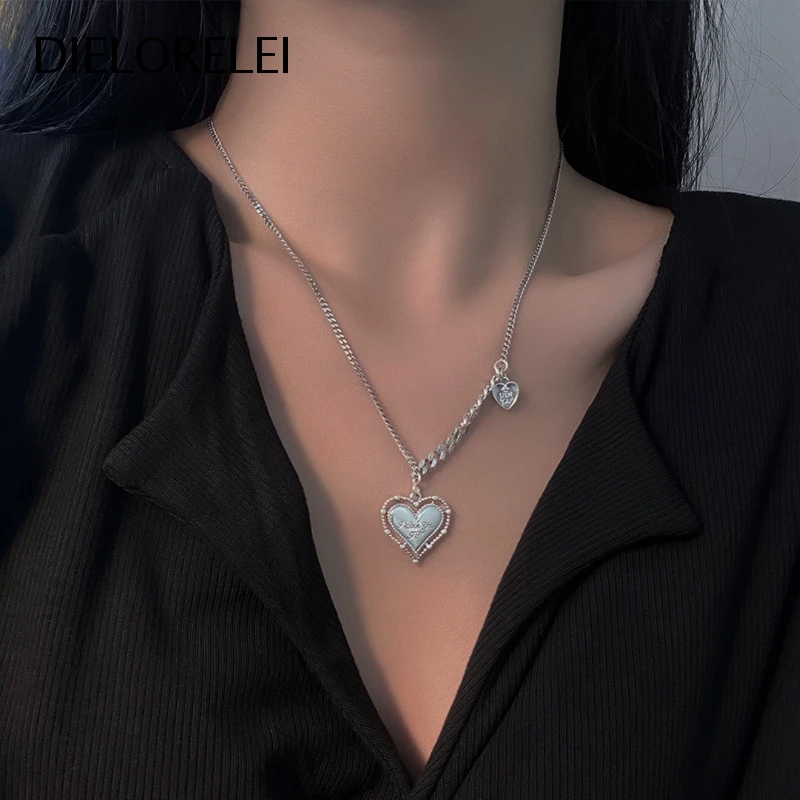 

DIELORELEI 925 пробы серебряные ожерелья подвески Девушки Любовь буквы Ретро хип-хоп темпераментная светильник Роскошная бижутерия