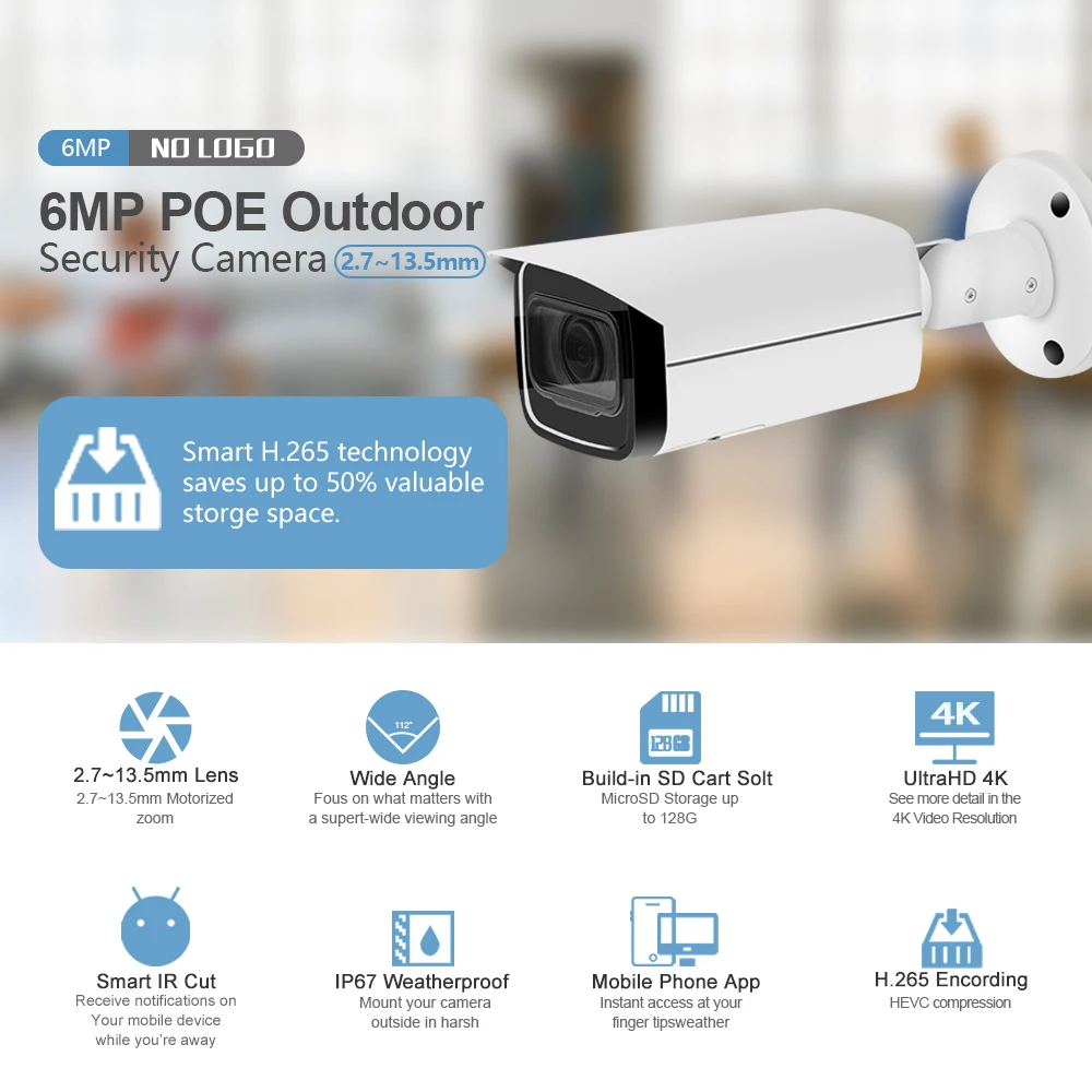 Сетевой видеорегистратор Dahua IP Камера 6MP IPC-HFW4631H-ZSA 5X зум H265 POE Bulit-встроенный