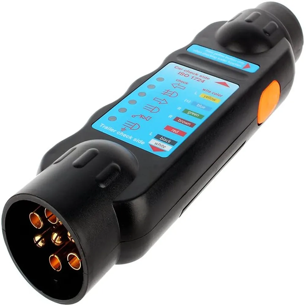 European 12v 7 Pin Car and Trailer Towing Lights Plug Socket Cable Wiring Circuit Tester ​Tool Testing |