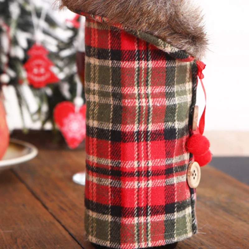 

Christmas Table Wine Cover, Houseware Wine Bottle Decoration, Striped Lattice Wine Bottle Cover, Wine Cover