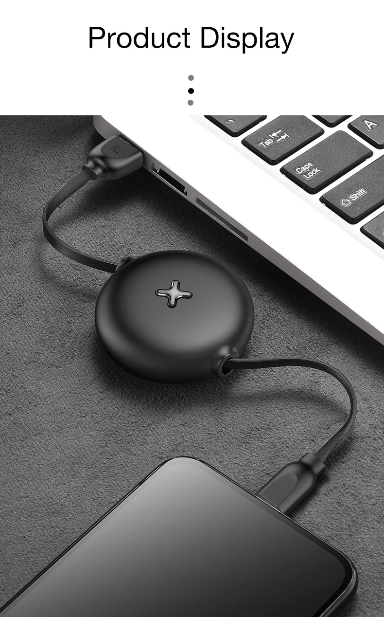 CAFELE Выдвижной USB кабель для lightning type-C кабель быстрой зарядки для iPhone 11 pro max Xiaomi 9 samsung S9 huawei P30