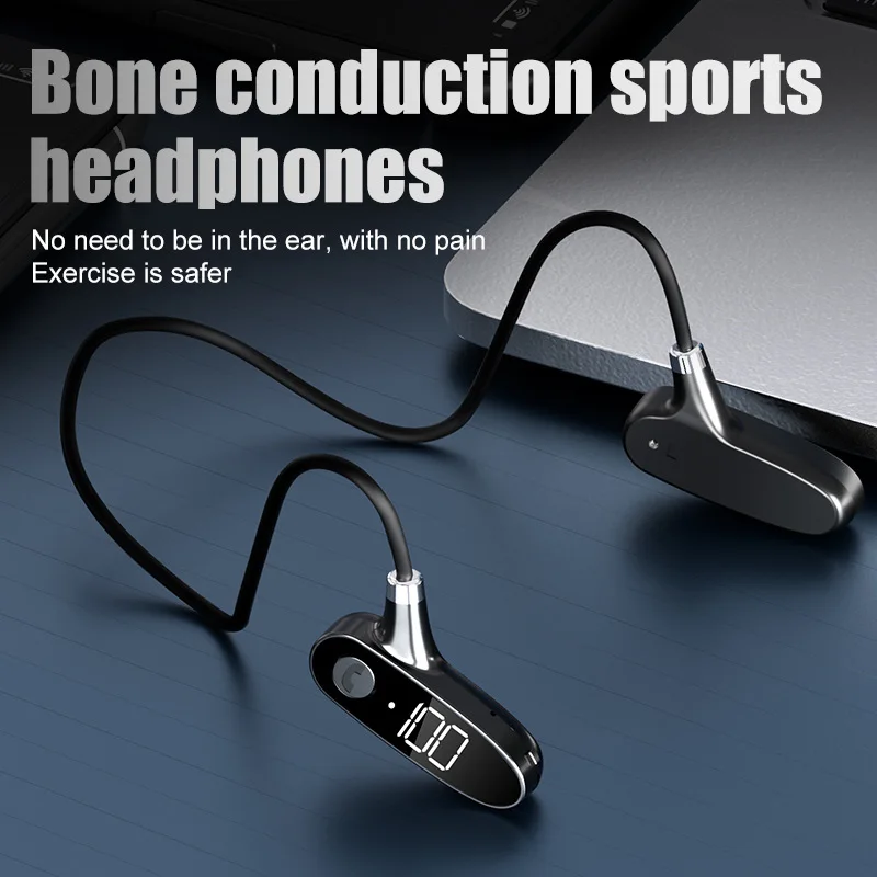 TWS Bone Conduction Wireless Headphones Bluetooth 5.2 Earphone Not In-ear IPX7 Waterproof Sport Running Headset With Mic | Электроника