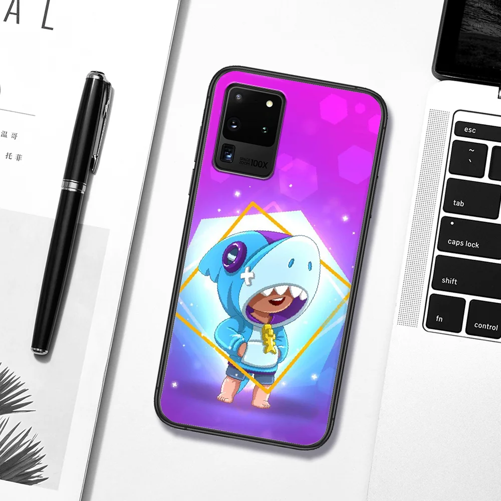 

Cartoon Leon Stars Game Phone Case For Samsung Galaxy S 6 7 8 9 10 E 20 UITRA FE 21 Edge Note 8 9 10 Plus black Prime Soft Cell
