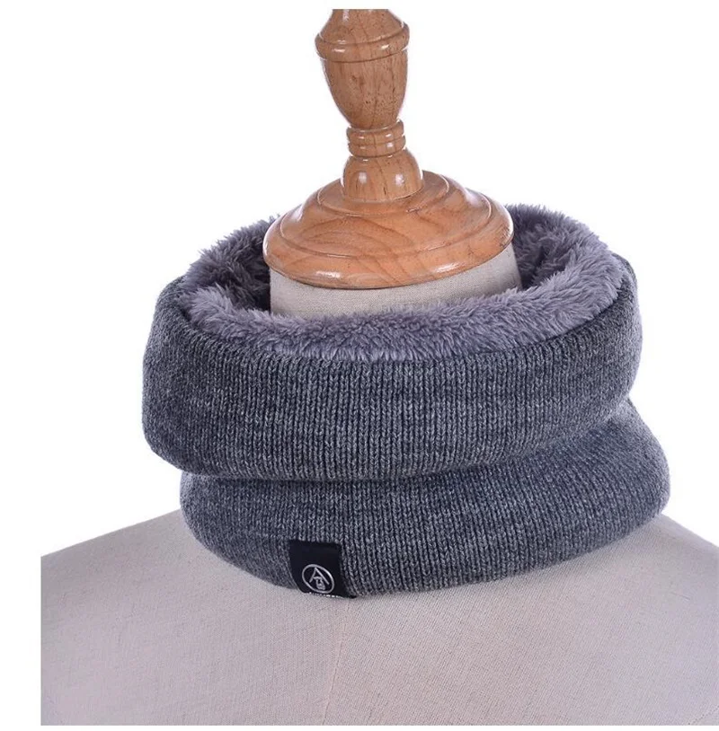 

Ladies Warm Fur Thick Unisex Men Neck Scarves Women Informal Solid Color Snood Scarves For Female Women Fashion Knitted Scarf