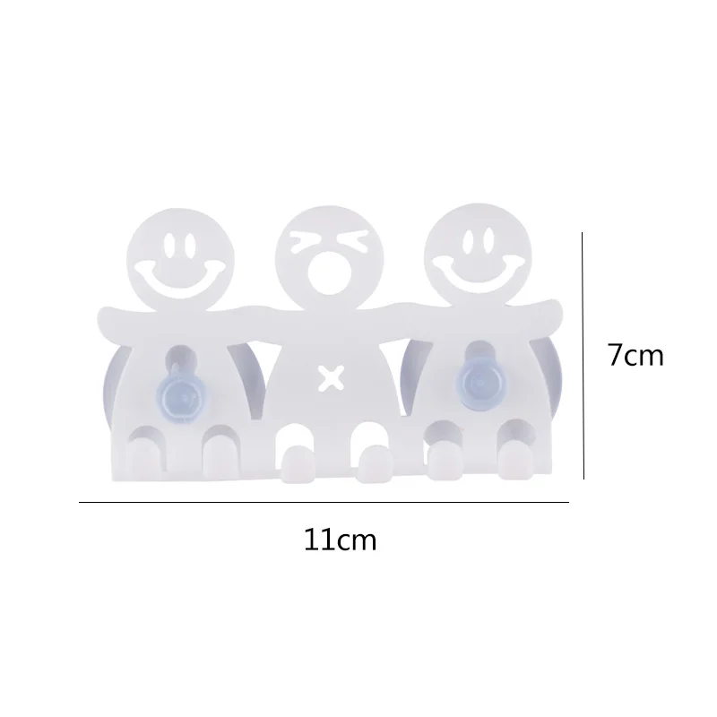 

Bathroom Suction 5 Position Toothbrush Holder Rack Wall Mount Funny Smiling Face Toothbrush Stand Organizer