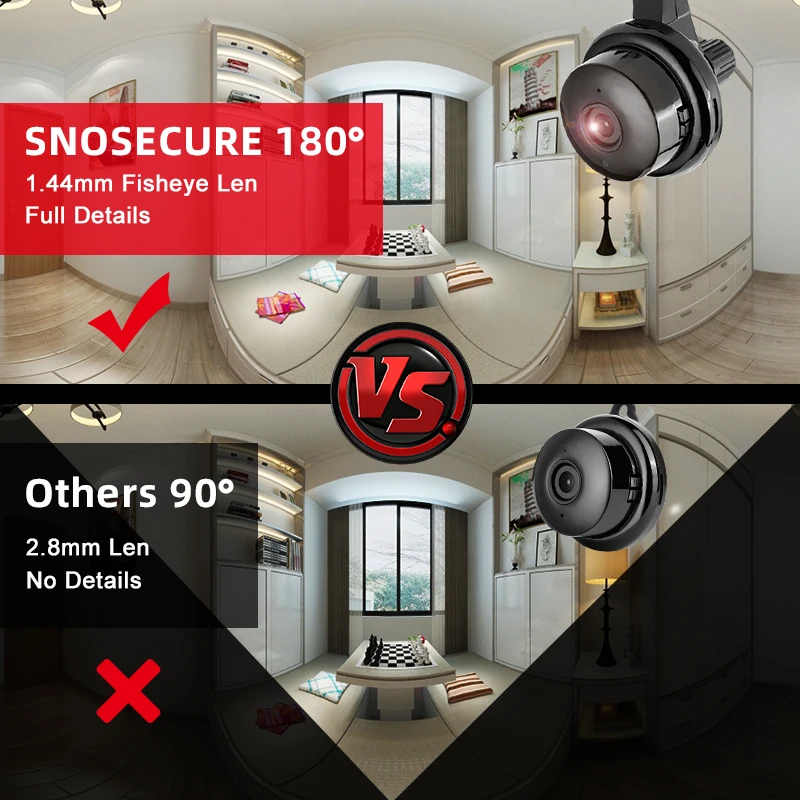 Беспроводная ip-камера SNOSECURE с разрешением 1080P HD, двухсторонняя аудио камера ночного видения, видео монитор с углом обзора 360 градусов, панорамная камера для домашней безопасности, Wi-Fi камера