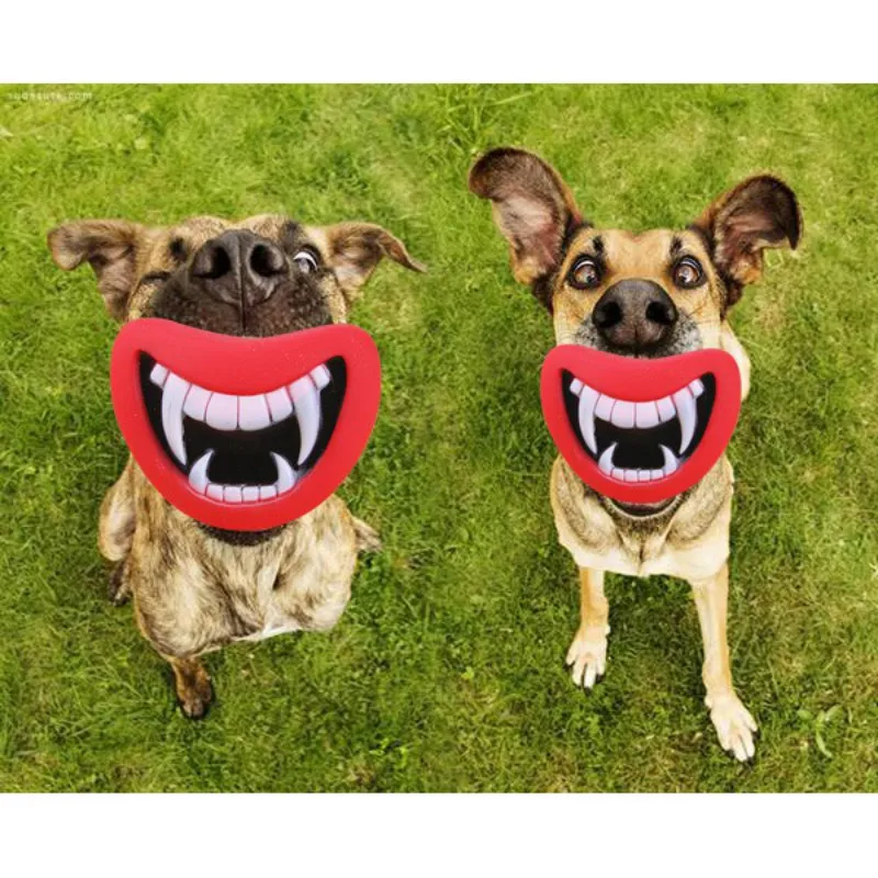 

New Durable Safe Funny Squeak Dog Toys Devil's Lip Sound Dog Playing/Chewing Puppy Make Your Dog Happy