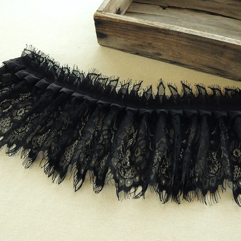 

Ultra wide Eugen Ribbon I-shaped pleats Eyelash Lace Edge Fabric Trim designer Wrist doll Accessories Handmade DIY Decoration