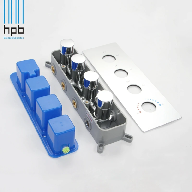 HPB Хромированный Светодиодный дождевой потайной потолочный душевой набор с