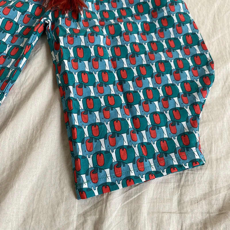 

Girls' Pants 2021 Summer New Style Temperament Western Casual Pants Little Girls Retro Color 9-point Pants Bloomers