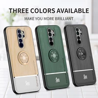 bionic wood grain mobile phone case for xiaomi redmi note 8 9 9s 10 10s pro max adsorption ring bracket cover camera protection